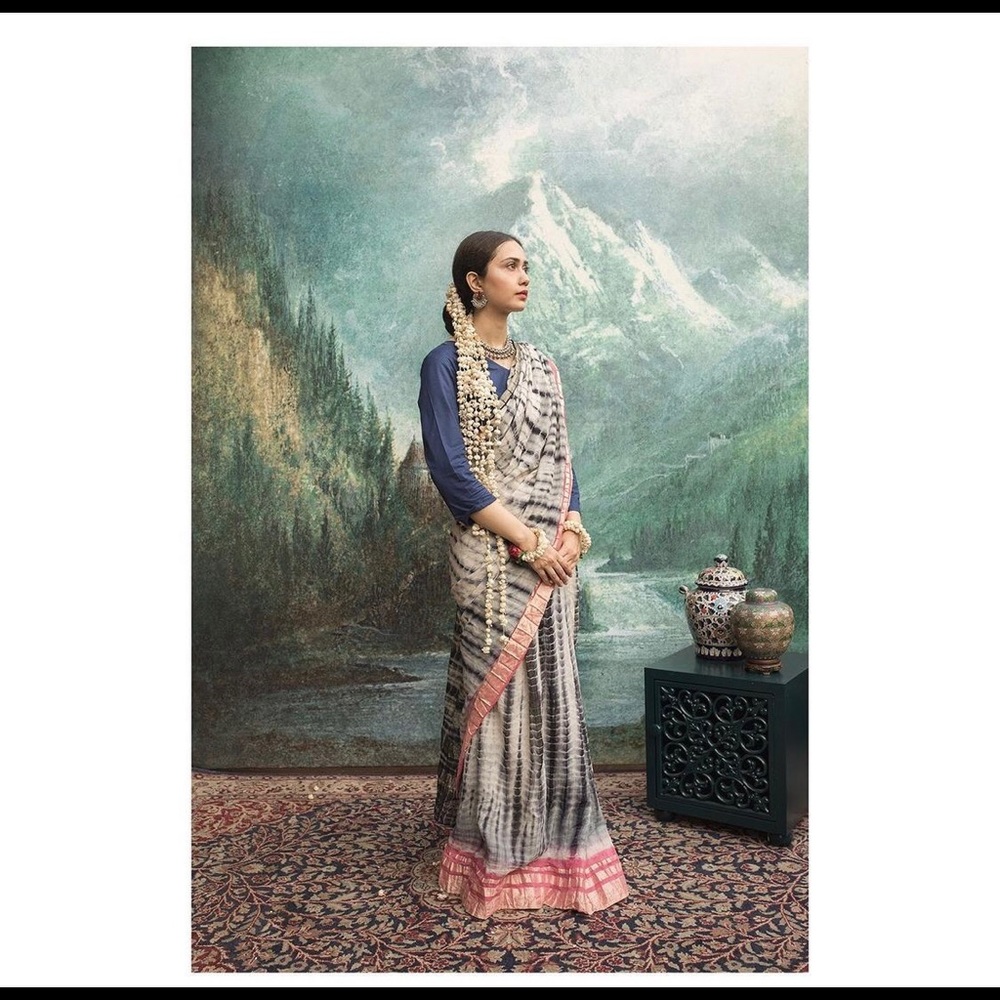 GENERATION Pakistan 3 Piece Shibori Hand Tie Dye Saree/Sari